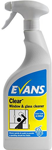 Evans Vanodine BAV030-75 Clear Window and Glass Stainless Steel Cleaner, RTU, 750 mL (Pack of 6)