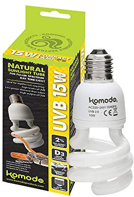 Komodo Compact Lamp Uvb 2.0 ES, 15 Watt, White