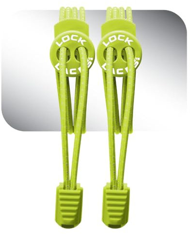 LOCK LACES Ll48sga12, Blocco (Lacci Elastici e Sistema di Fissaggio) (Blu) Unisex-Adulto, Mela Verde, 48-inch