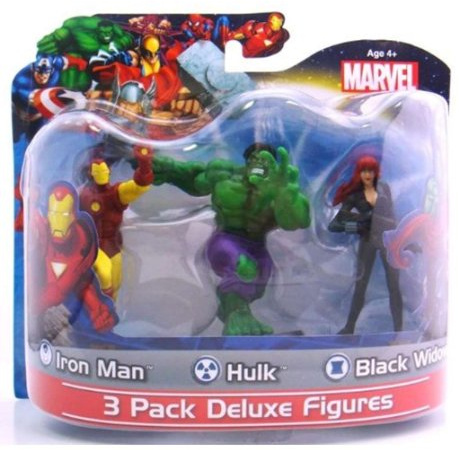 Marvel 4 Pvc Figures Iron Man/Hulk/Black Widow, 3-Pack