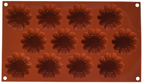 Silikomart | SF109 Moule en silicone pour MINI BRIOCHETTE Monoportions, antiadhésif, 12 cavités, paquet de 10 moules à gâteaux, Ø 58 h 22 mm Volume 12 x 33 ml Tot. 396 ml