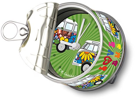 BRISA VW Collection - Volkswagen T1 Bulli Bus Tisch-Uhr, Magnet-Uhr, MyClock auch personalisierbar, Foto-Geschenk (Love Bus)