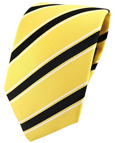 TigerTie Designer Krawatte in gelb schwarz weiß gestreift