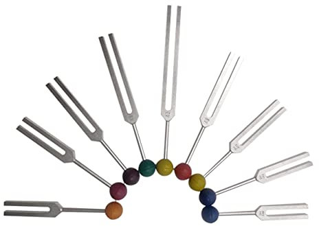 Solfeggio Stimmgabeln Set mit 9 Gabeln mit Aktivator und Tasche von Tools For Wellness