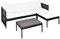 vidaXL 3-TLG. Garten-Lounge-Set mit Auflagen Poly Rattan Braun