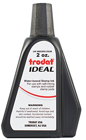 Trodat AS-TRO52734 Ideal Premium Replacement Ink for Use with Most Self Inking and Rubber Stamp Pads, 2 oz., Black