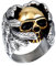 PAURO Herren Edelstahl Angel Devil Gold Skull Ring Größe 68