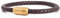 Akitsune Silvus Bracelet en Cuir Fermoir magntique | 5mm | Bijoux de Bras Femme Homme Acier Inoxydable Bracelet Simple - Or - Marron 22,5cm