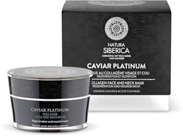 Natura Siberica Caviar Platinum Collagen Face & Neck Mask 50ml – Anti-Aging Gesichtsmaske mit Schwarzem Kaviar & Platin, Lifting Effekt, Kollagen Booster, Feuchtigkeit & Faltenreduktion