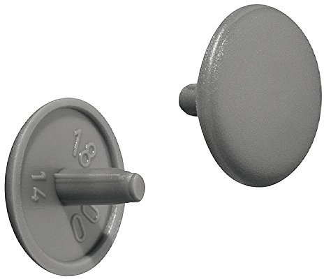 Gedotec Möbel-Abdeckkappen grau RAL 7037 Schrauben-Abdeckungen Kunststoff Schrauben-Kappe rund | H1123 | Verschluss-Stopfen für Kopflochbohrung PZ2 | Ø 12 x 2,5 mm | 100 Stück - Abdeckstopfen rund