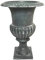 L'Héritier Du Temps Vase Vasque Jardinière en Fonte Grise Style Médicis Pot de Fleur en Fonte Patinée Grise 15x15x20cm