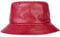 ZLYC Unisex Fashion Bucket Hat PU Leder Regenhut Wasserdicht Fischerhut, rot, Einheitsgröße