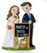 Mopec Pop&Fun - Figura Pastel Novios con Cartel-Pizarra, 21 cm, Para Boda