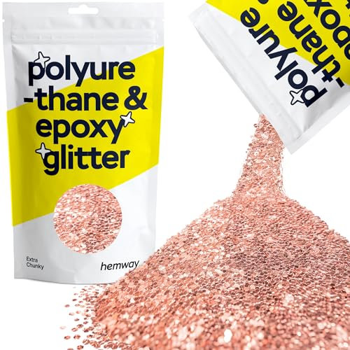 Hemway | Poliuretano e resina epossidica Glitter - EXTRA CHUNKY - 1/24 0,040 1 millimetro - oro rosa / 100g