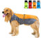 Zunea Wasserdichter Regenmantel für Mittelgroße und Große Hunde Reflektierend Regenjacke Leicht Winddicht Netzfutter Regenschutz Kleidung für Outdoor Wandern, Bekleidung für nasse Tage Orange 9XL