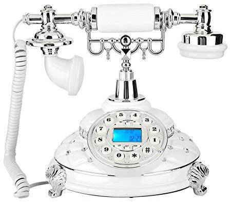 Altes Telefon, Retro-Stil Anique Festnetztelefon Versilberter Edelstein Home Office Schnurgebundenes Telefon (Hintergrundbeleuchtung)