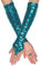 Boland 51027 - Handschuhe Meerjungfrau, für Erwachsene, Einheitsgröße, Schuppenmuster, Unterwasserwelt, Accessoire, Mottoparty, Karneval
