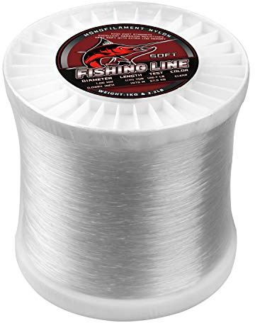 Monofilament Angelschnur Spule Nylon Angelvorfach Schnur Klar Nylon Mono Angelschnur Super Starke Abriebfestigkeit für Salzwasser Süßwasser Angeln 1174-13041Yds, 6,4-57,6 kg