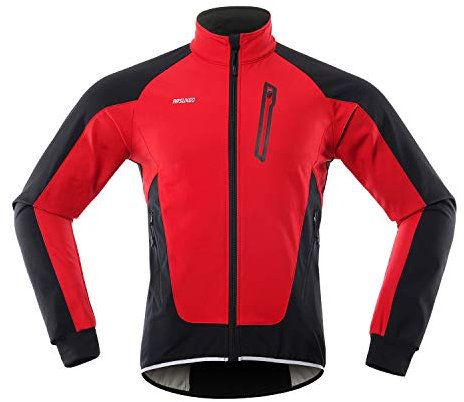 Lixada Hommes Cyclisme Veste Imperméable Coupe-Vent Thermique Polaire Vélo Jersey VTT Vélo Équitation Course Automne Hiver Veste Manteau Convient pour le Cyclisme la Course à Pied l'Alpinisme
