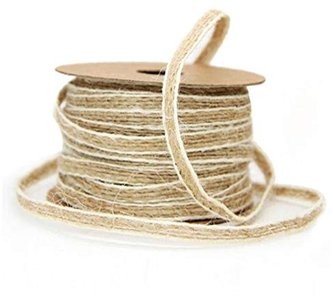 Lankater 1 Roll Jute Burlap Rolls Hessian Ribbon with Lace Vintage Rustic Wedding Decoration Ornament Party Wedding Decor
