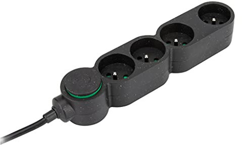 Bloc multiprise écoresponsable 4 Prises 2P+T Home Green - Noir - Zenitech