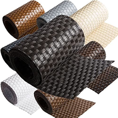 ECI 1 x Poly-Rattan Sichtschutzstreifen für Doppelstabzaun Doppelstab Matten Flechtzaun 19|255 cm Dunkelbraun