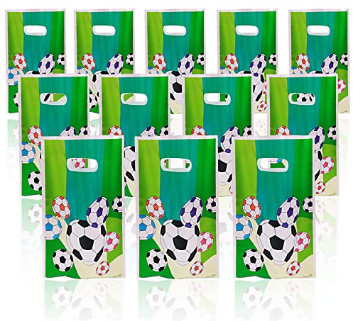 HOMEJOY 60 Stück Fußball Partei Geschenk Taschen Fußball Goodie Tüten Fußball Thema Geschenktüten Fussball Tüten für Geburtstag Party Fußball Motto Party Favors, 25,5 x 16 cm