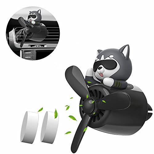 Umikk Auto Lufterfrischer Cartoon Hund Pilot, Automotive Air Outlet Lüfterfrischer Vent Clips Aroma Diffusor, Bären Pilot Auto Diffusor, Auto Parfüm Aromatherapie Ornament Auto Zubehör
