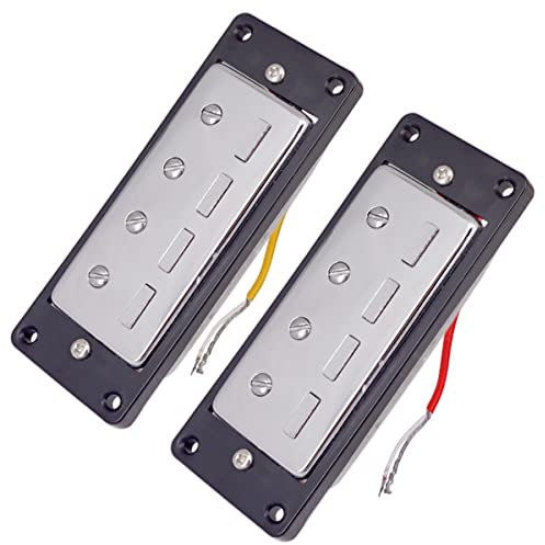 2 Stück 4 Saiten Bass Humbucker Pickups Hals & Steg mit schwarzem Ring