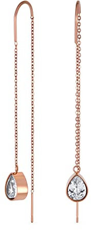 Eleganza Geometrica Minimalista Gancio A Filo Lungo Cubic Zirconia Cz Orecchini A Goccia Per Donne Adolescenti Placcato Oro Rosa In Acciaio Inox U Gancio Stabilizzatore