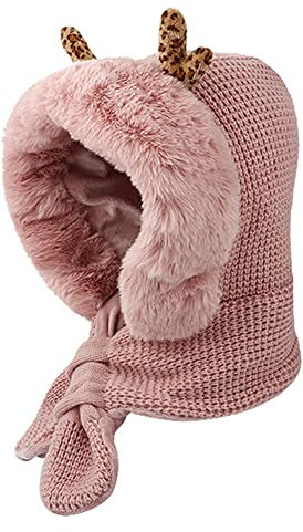 BYNYXI Schlupfmütze Damen Winter, 3 in 1 Strickmütze Schal Ohrenschützer Sturmhaube Winddicht Schalmütze Fleece Gefüttert Wintermütze Balaclava Schlupfmütze Skimütze Radfahren Mütze Kapuzenschal