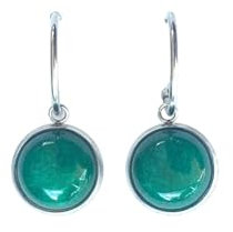 Creolen aus Naturstein. Ohrhänger aus Edelstahl. Heilendes Schutzamulett aus Naturstein. Ideal als Geschenk. Stein-Silberohrringe. (Jade Grün)