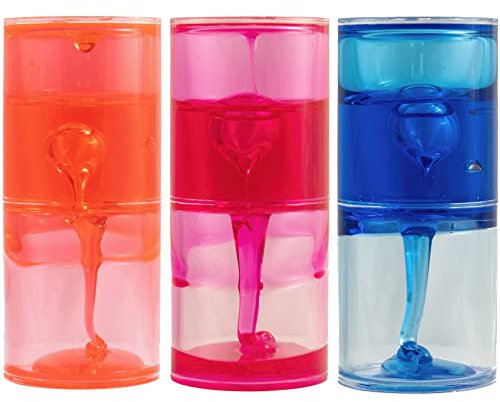 Minuteur sensoriel Liquide Ooze Slime pour autisme, Besoins sensoriels, TDAH, soulagement du Stress, anxiété, autisme, Besoins spéciaux sensoriels, Couleur au Choix (1 pièce, Rouge)