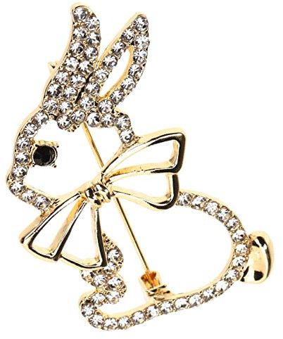 ABOOFAN 2 Pièces Broche Lapin Épinglette De Lapin De Pâques Épinglette Fleur Pinces à Chandail en Métal Épingle à Foulard Décorations De Pâques Robe Pull Manquer à Alliage Cristal