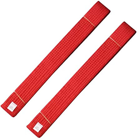 G-LIKE Kampfsport Zubehör Taekwondo Gürtel – 2 Stück Belt Kampfkunst Karate Judo Wushu Ju-Jutsu Ninjutsu Budo Kendo Aikido Training Wettkampf für Erwachsene Kinder – Baumwolle (180 cm, Rot)
