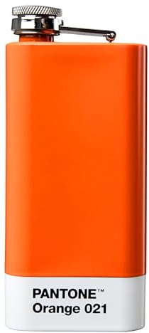 PANTONE Flachmann, Edelstahl mit Schraubverschluss, 150ml, in Geschenkbox, Orange 021