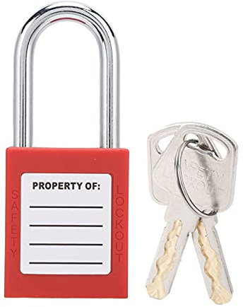 38-mm-Lockout-Tagout-Schloss, Rutschfestes Stahlträger-Isolierungsdesign, Korrosionsbeständiges Vorhängeschloss mit 2 Schlüsseln