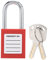 38-mm-Lockout-Tagout-Schloss, Rutschfestes Stahlträger-Isolierungsdesign, Korrosionsbeständiges Vorhängeschloss mit 2 Schlüsseln