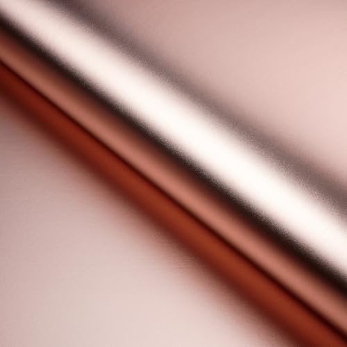 FunStick Klebefolie Küche Arbeitsplatte Rosa Gold Edelstahlfolie Selbstklebende Küchenfolie Wand Schränke Küchenrückwand Folie Rosa Gold Glänzend Metallfolie Selbstklebende Spritzschutz Küche 40CM×2M