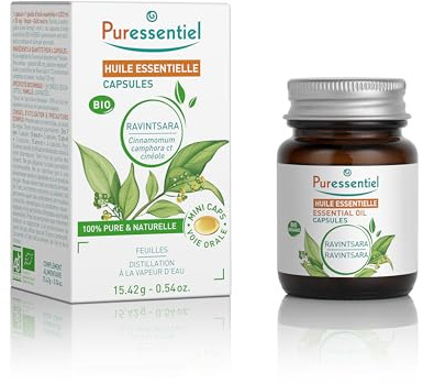 Puressentiel Capsules Huile Essentielle Ravintsara HEBBD BIO 60 cps | Complément alimentaire