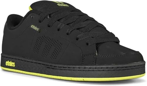 Etnies Kingpin - Skate Cupsole Iconique, Construction Renforcée, Confort Coussiné, Baskets du Quotidien - Black/Green/Black - 44