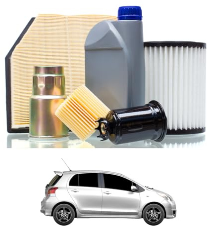 Tagliando compatibile con TOYOTA Yaris 1.0 VVT-i 51 kw Benzina 2005-2011 - 4 Lt di olio + 3 Filtri