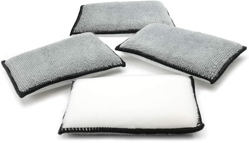 4 Piezas de Esponja para Limpiar el Auto, Esponja de Limpieza de Coche, Esponja para Lavado de Coche, Almohadilla de Esponja para Fregar, para Toalla de Coche, Felpa del Hogar