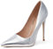 Zhabtuc Damen-Pumps in Silber, spitzer Zehenbereich, hoher Absatz 12 cm, Party-Stiletto-Absätze, Silber, 40 EU