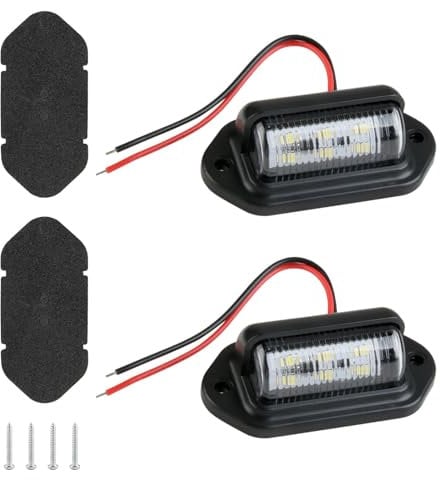RRICHH Kit de 2 Luz Matricula Coche LED para Matrícula de Coche, Luz Matricula Moto, Luz para Matrícula de Motocicleta, Pickup Light con Pantalla de Pc Y Base de Abs, para Camiones Y Furgoneta