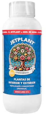 Jetplant Fertilizante Universal Líquido Concentrado – 400L por Envase, NPK 10-10-10, Ideal para el Jardín, Huerto e Interior, Fórmula Sin Residuo y Fácil Dosificación