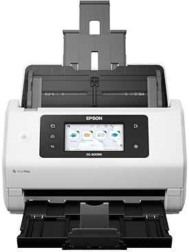 Epson DS-800WN EdgeLink Wireless Network Color Document Scanner with Duplex Scanning Computer-Free Function, 100-page Auto Doc Feeder (ADF) and 4.3 Colorful Touchscreen