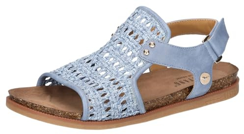 MUSTANG Femme 1518-805 Sandale, Bleu, 38 EU