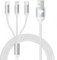 Multi Charger Cable, 3 in 1 3A USB Fast Charging Cord 1.2M Nylon Braided with Micro USB Type C Lightning Cable Connector for iphone, Samsung Galaxy, Oneplus, Kindle, LG, Android