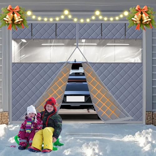 ZEIWEO Garage Door Screen Insulated Garage Door Cover 1 Car 9x7Ft Gray Modern